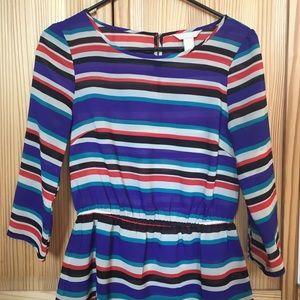 Banana Republic striped colorful peplum blouse